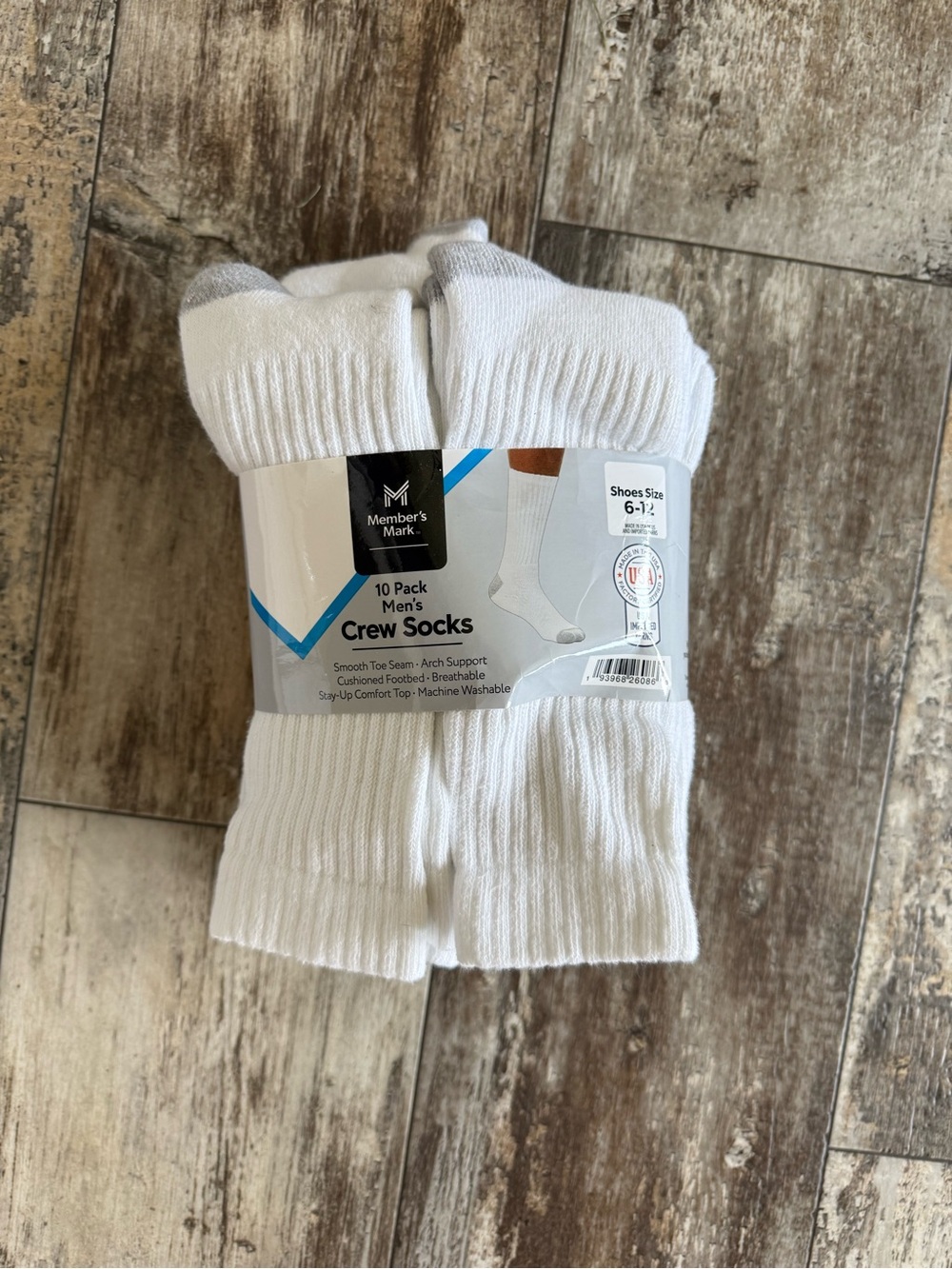 2 for $15 sale: Members mark brand new 10 pack white crew socks (6-12)